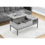 Table basse 42 po rectangulaire avec plateau relevable, gris et métal, style contemporain moderne | Idée cadeau-421633369