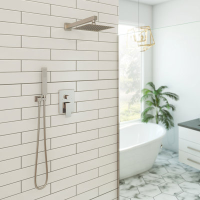 Aquata Rain Fall Shower Faucet Set with Hand Shower (Valve Included)