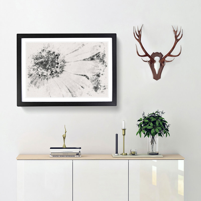 Pretty Flower - Framed Print, 33cm H x 45cm W x 2cm D, Black Framed