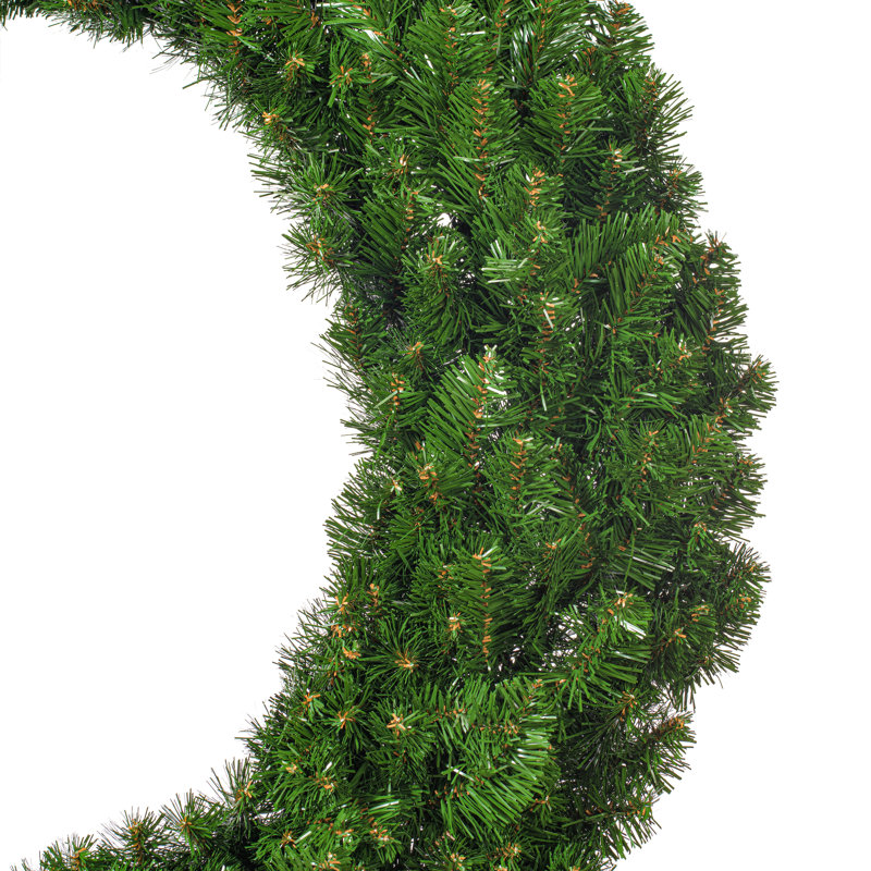 Couronne de Noël artificielle Vickerman Grand Teton, H 48 po x l 48 po x P 3 po, Vert foncé