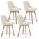 Swivel Upholstered 26''Counter Stool And Bar Stools With Full Back And Solid Wood Frame