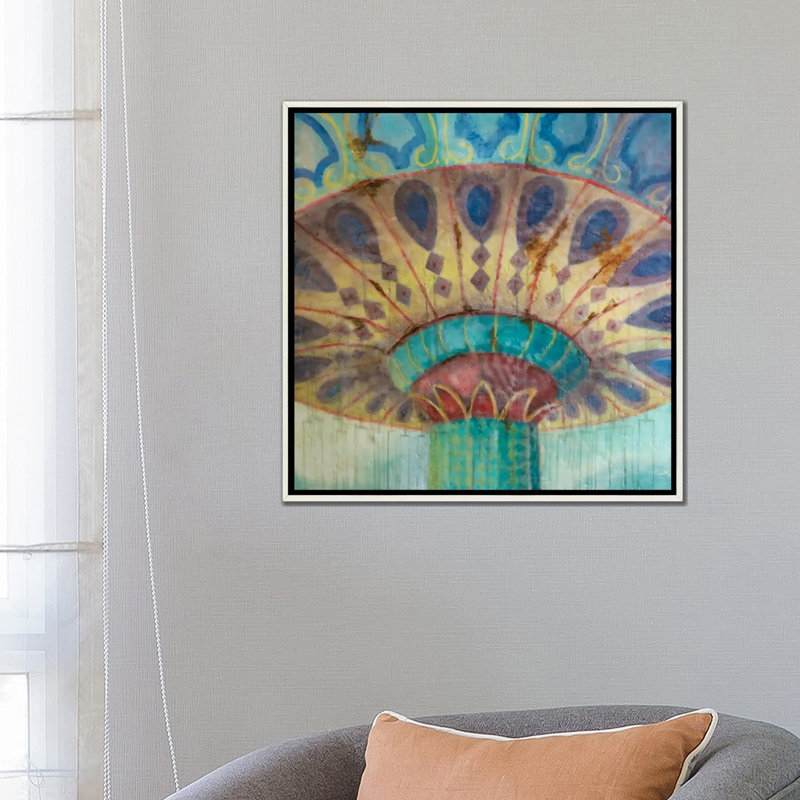 Balançoire cassée - Impression d'art mural - Toile encadrée, 26 po x 26 po, Toile avec cadre, Blanc patiné