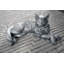 Resin Cat Figurine, Silver Leaf