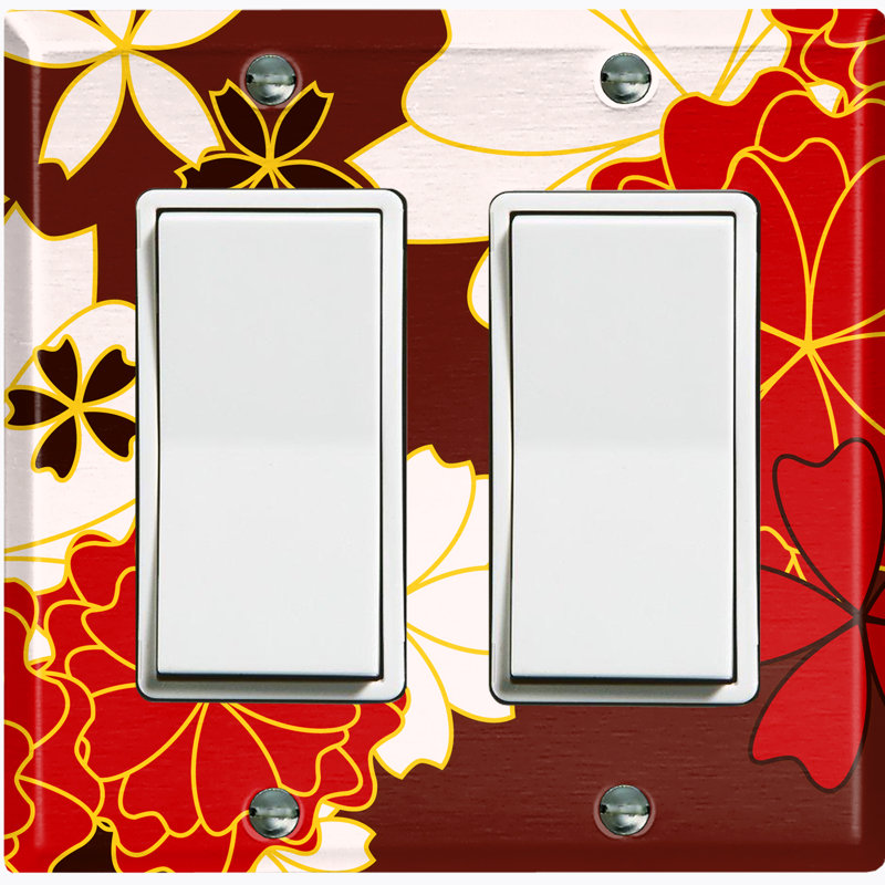 Patterned 2 - Gang Toggle Light Switch Standard Wall Plate