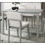 Ensemble de salle à manger moderne à finition grise 5 pièces avec chaises en tissu beige, placage en bois d'hévéa, design unique et élégant pour la cuisine et la salle à manger-759139320-759139325