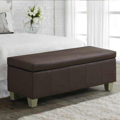Faux Leather Upholstered Storage Bench by Ebern Designs