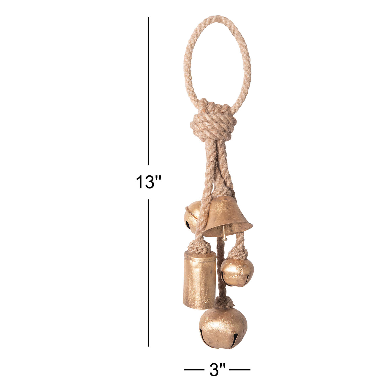 Decorative Metal Bells on Jute Rope