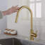 Robinet de cuisine tactile avec douchette rétractable-124456818