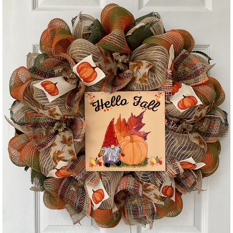 Autumn Wreath Hello Fall Gnome