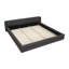 Très grand cadre de lit tapissier très grand avec tissu épais, cadre de lit rembourré confortable, tissu chenille, avec tête de lit et cadre de lit uni - gris foncé