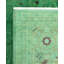 Tapis unique noué à la main Rachal - vert, 12 pi 1 po x 17 pi 10 po