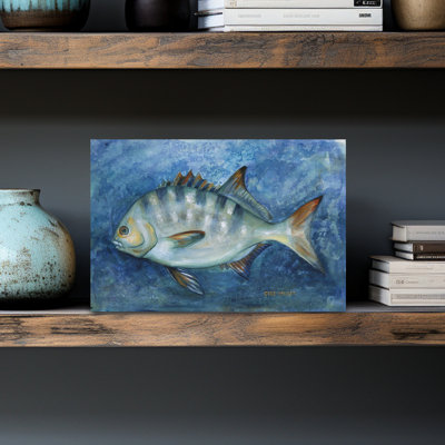 «Blue Striped», art mural tropical