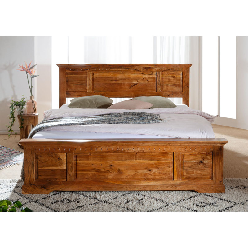 Oxford Solid Wood Bed, European Double (140 x 200cm), Honey