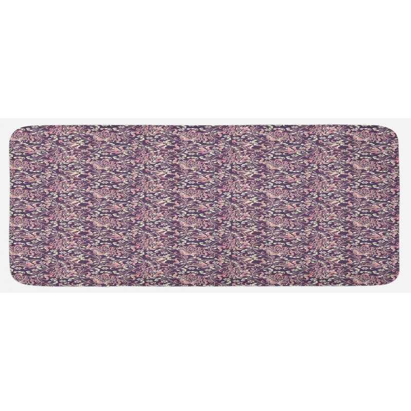 Traditional Floral Synthetic Kitchen Mat