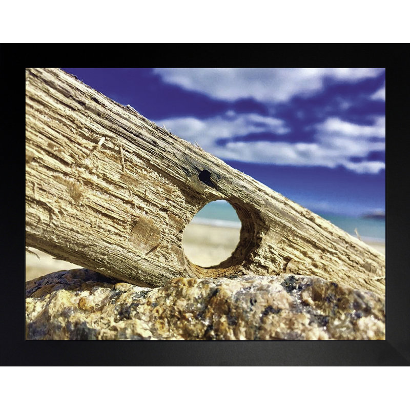 Driftwood Keyhole - photographie, H 10,5 po x l 12,5 po x P 1,25 po, Papier encadré noir, Pas de tapis