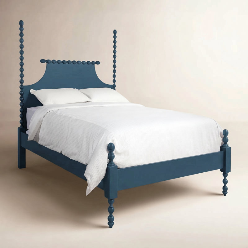 Mary Spindle Four Post Bed, Queen, Ocean