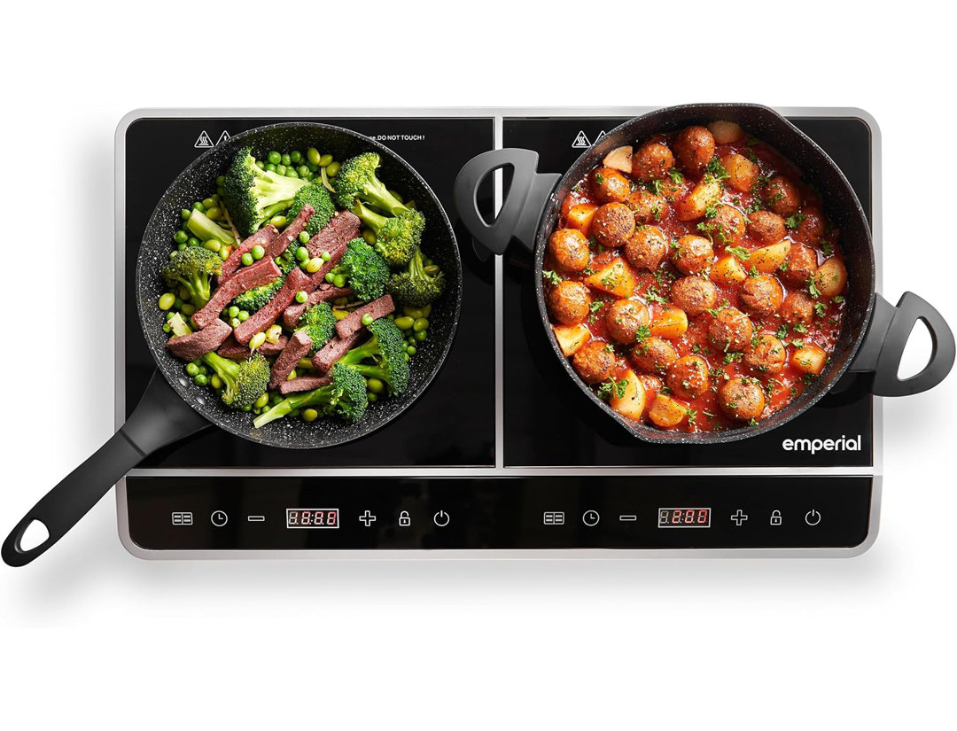 Emperial Double Induction Hob - 2800W Portable Dual, Twin Induction Plate Electric Table Top Cooker for Home, Camping & Caravans