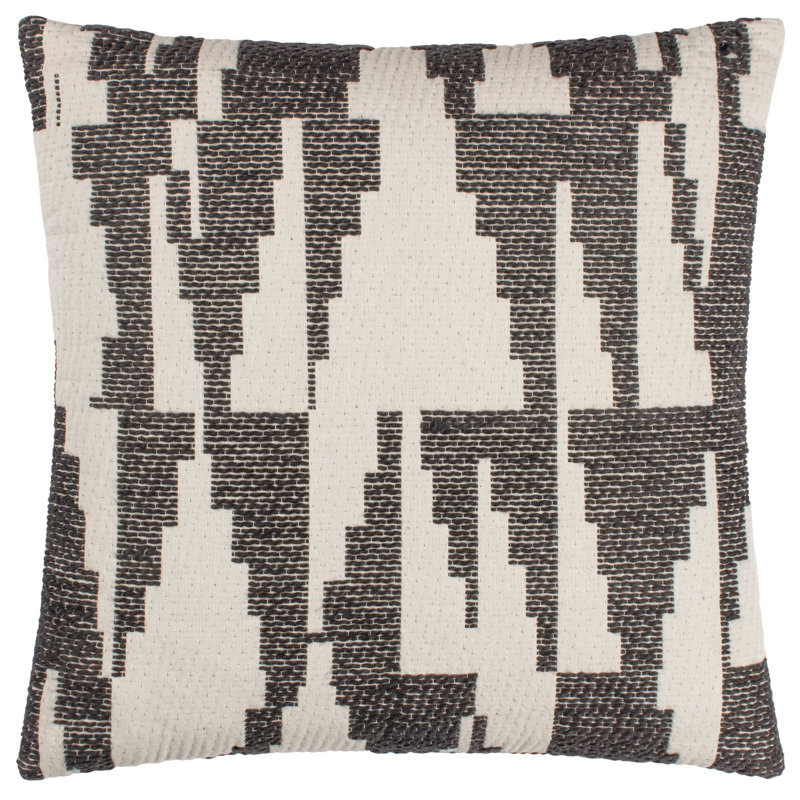 Minika Geometric Square Cushion, Black