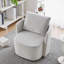Fauteuil demi-tonneau gris pivotant à 360 degrés avec revêtement moelleux en chenille-120079835