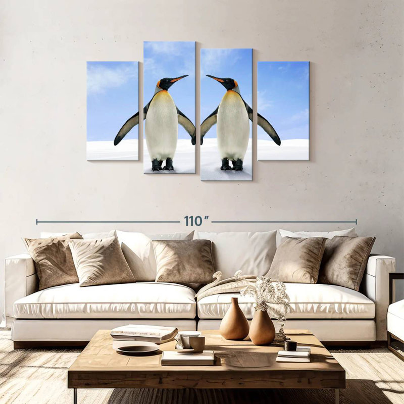 Brampt Two Flapping Penguins, 48" H x 75" W