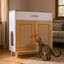 Meuble pour chat 3 en 1, litière avec griffoir pour chat, table d'appoint moderne avec rangement pour chat