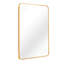 Miroir mural rectangulaire 24x36 pouces avec cadre en métal doré pour salle de bain. Élégant, en verre de haute qualité, en alliage antirouille, avec système de suspension renforcé et système de fixation durable.