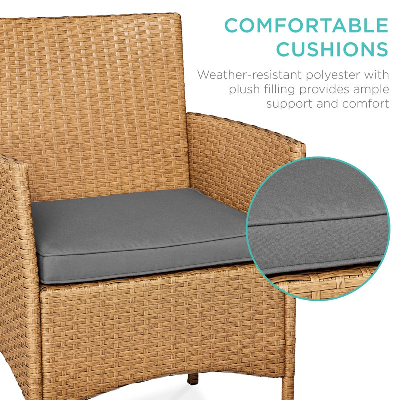 Patio Bistro Set, Gray, Beige