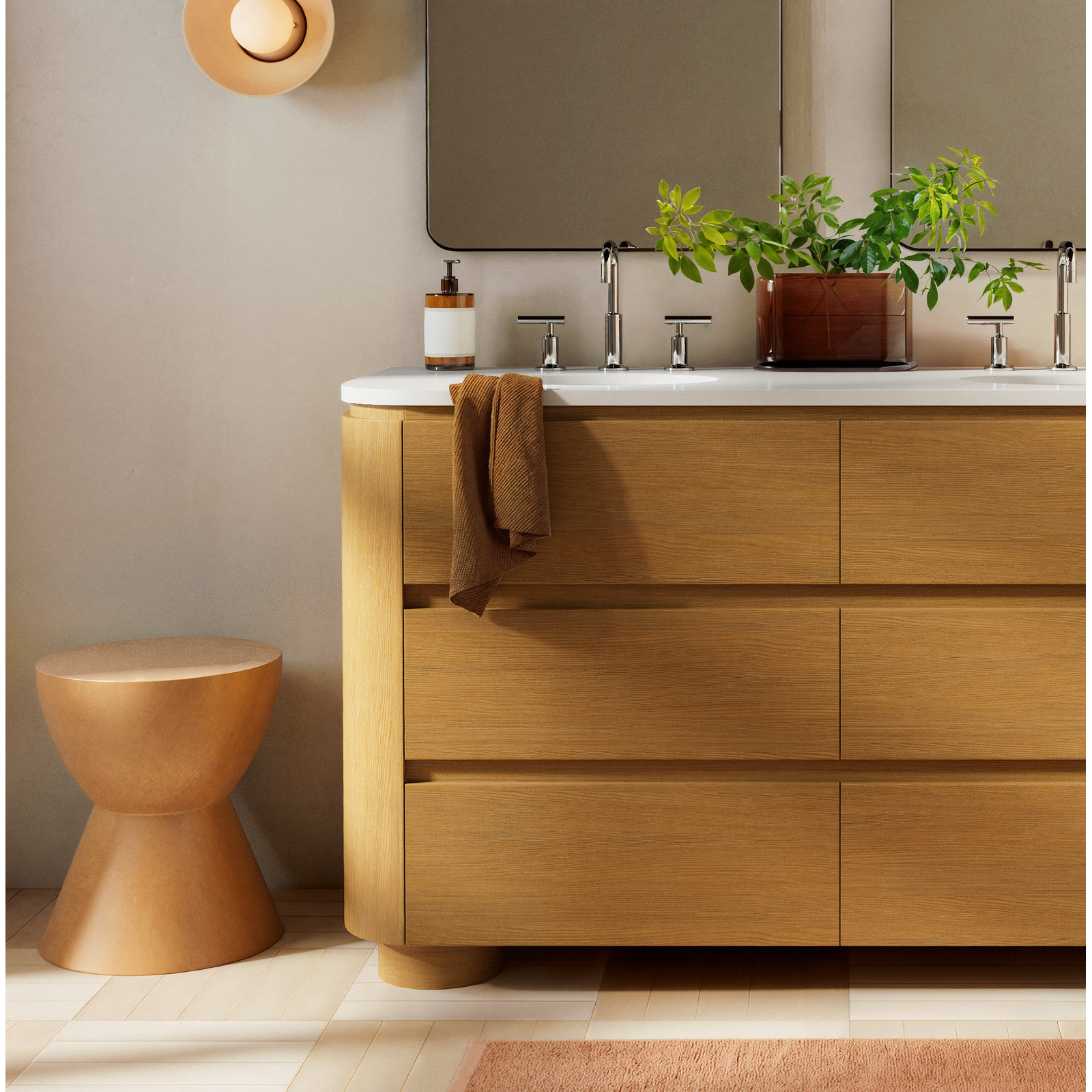 Neil Accent Stool, Terracotta