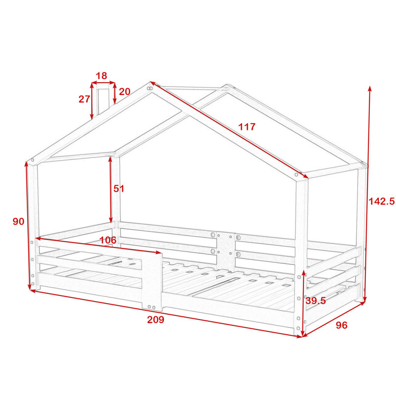Avedik EU Single - 90 X 200 Cm, White