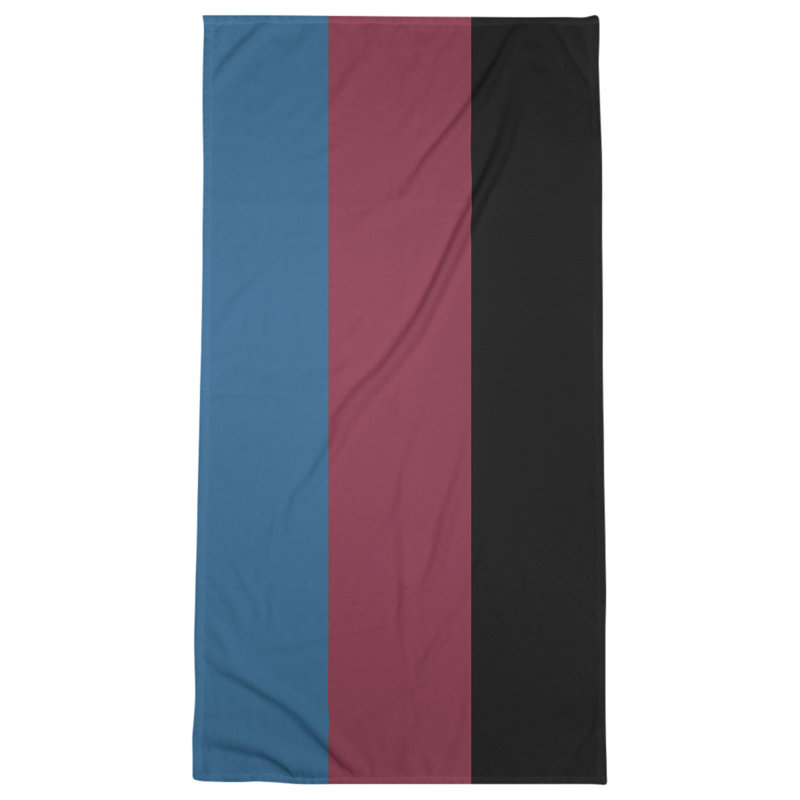 Columbus Lightweight Beach Towel, Microfiber, Blue/Burgundy/Black