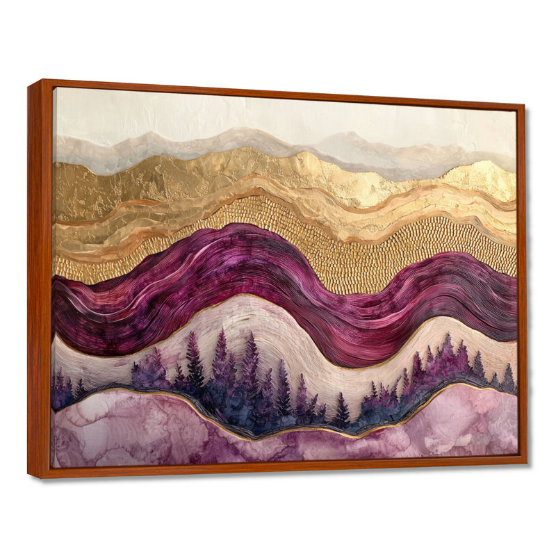 Demar - Vineyard Wall Art, 30" H x 40" W, Brown, Floater Framed Print