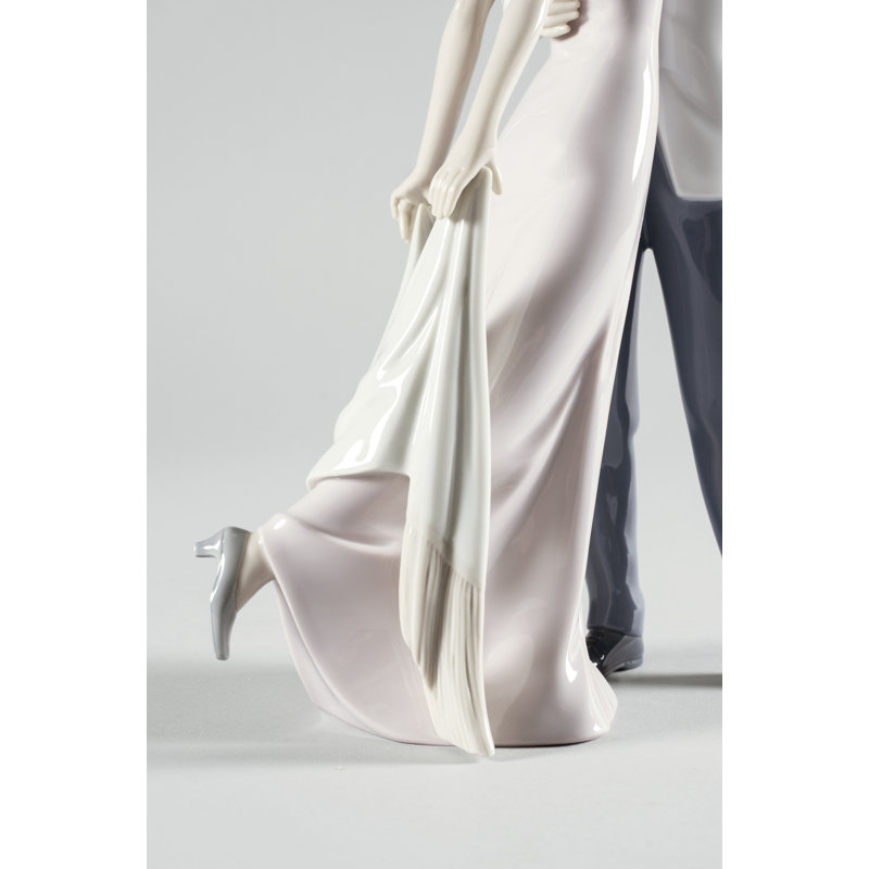 Happy Anniversary Couple Figurine, Pink/White/Blue