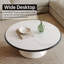71 cm Round Marble-Pattern Glass Coffee Table