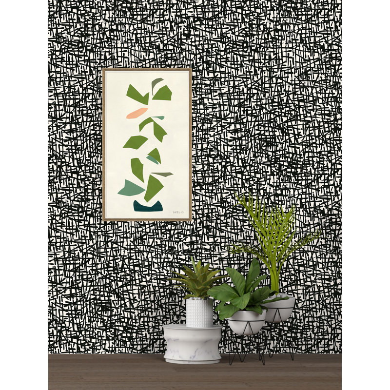 Susan Hable Abstract Wallpaper Roll, Black/Cream