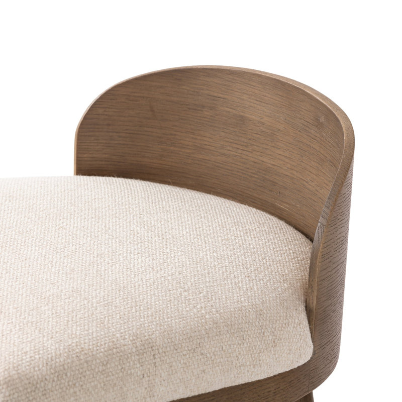 Cloris Swivel Stool-Altair Sienna-Counter & Bar, Bar Stool (30.91" Seat Height), Thames Cream Polyester Blend, Drifted Oak