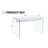 The top of the coffee table is made of MDF and white stickers, and the sides are clear tempered glass-59144805
