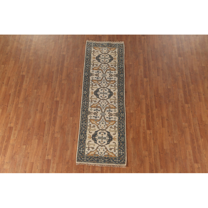 Tapis de couloir oriental fait à la main Oushak 2 x 8