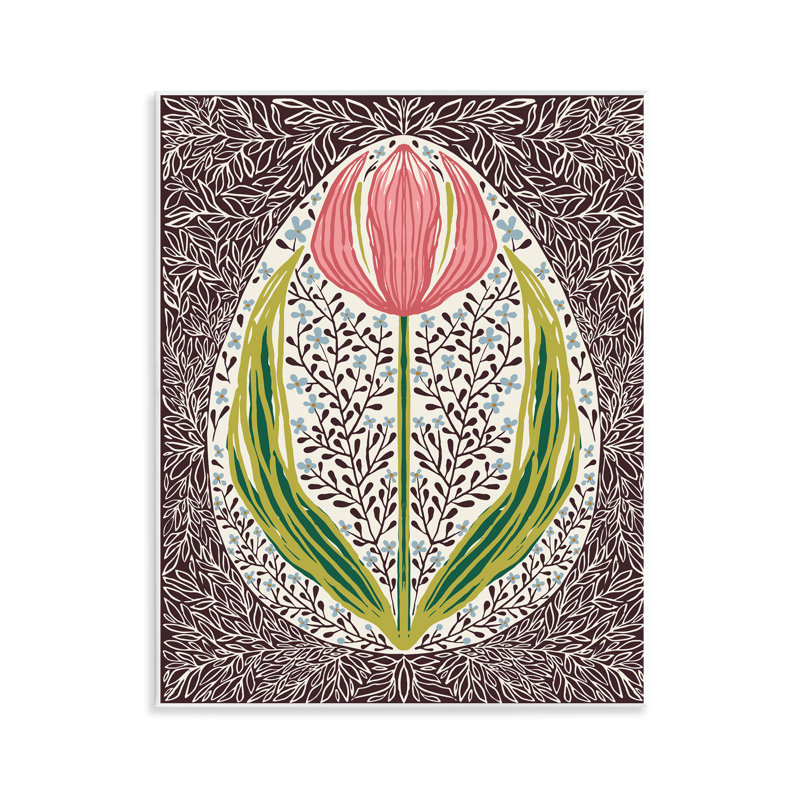 Plaque murale symétrique à tulipes printanières, design par Hannah Beisang