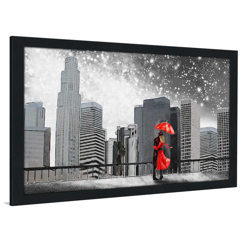«Winter Romance», reproduction d'impression encadrée, H 21,5 po x l 27,5 po x P 0,75 po, Cadre espresso