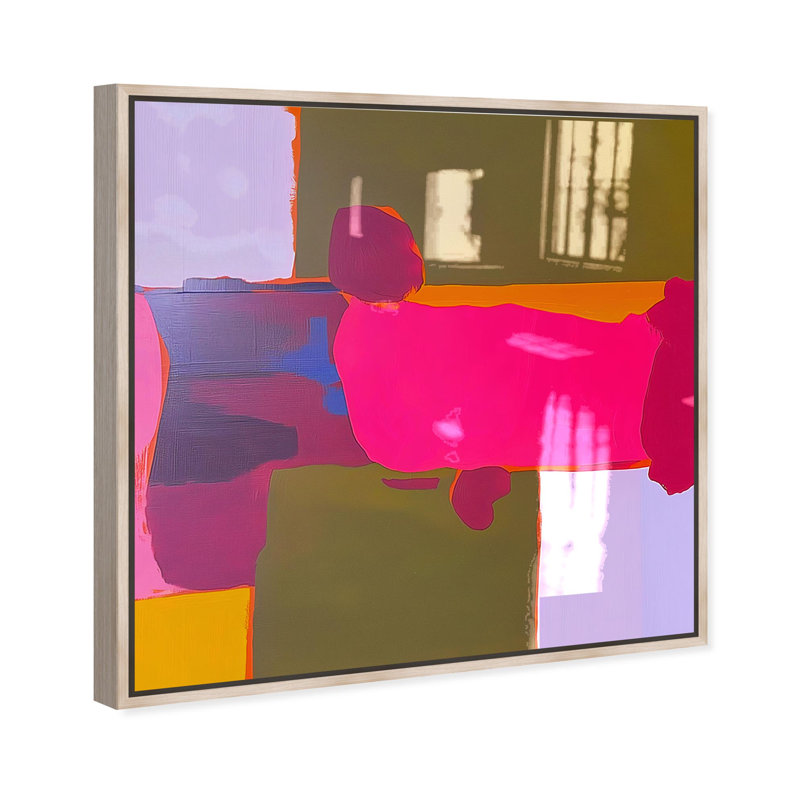 Oliver Gal California Echo I Abstract - Hand-Applied Glass Coat Framed Canvas Art, Cream, 30" H x 30" W