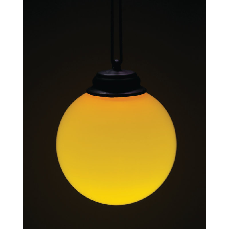 Yellow LED Battery Powered Outdoor Hanging Globe Light