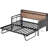 Twin Daybed with Pop Up Trundle,  Built-in Charging and Storage, Strong Metal Support-659971131