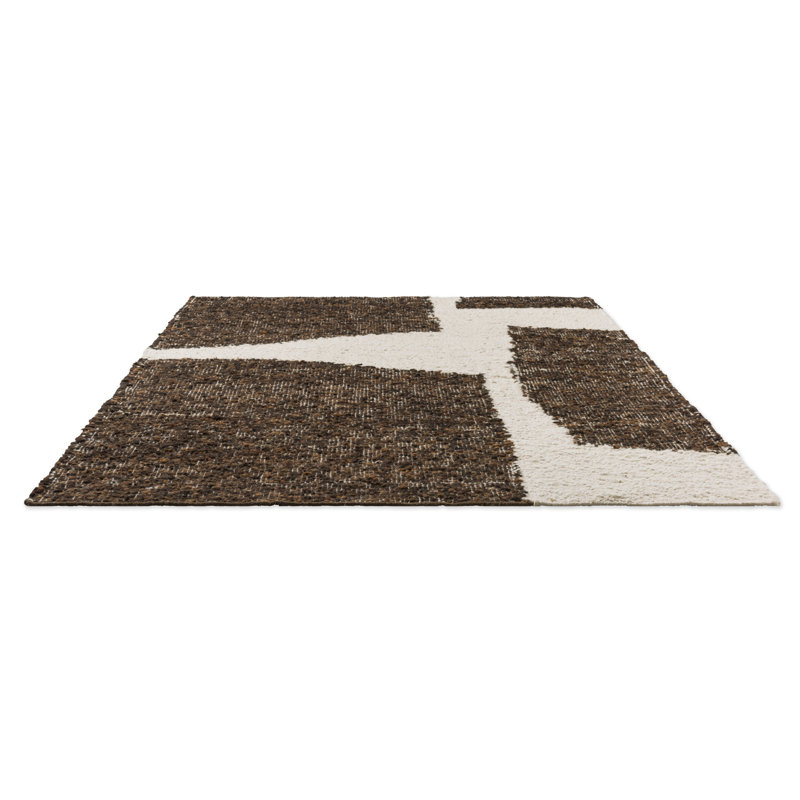 Craft Abstract Area Rug in Chocolate Cream, Rectangle 4'7" x 6'6"