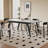 White Rectangular Sintered Stone tabletop with Solid Dining Table For Dining Room/Kitchen-369159876