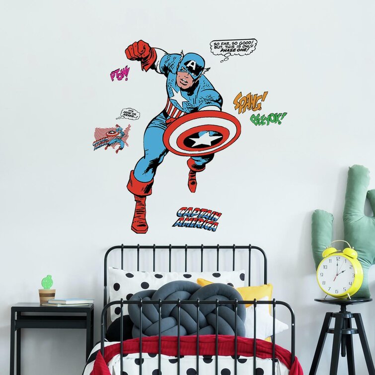 RoomMates RMK5051GM Marvel Classic Captain America Comic Giant Peel and Stick Wall Decal