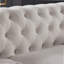 Canapé Chesterfield en tissu de lin beige