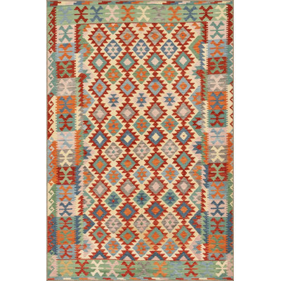 Multi Color Mixed Geometric Motif Pattern Vintage Decorative Machine Washable Area Rug