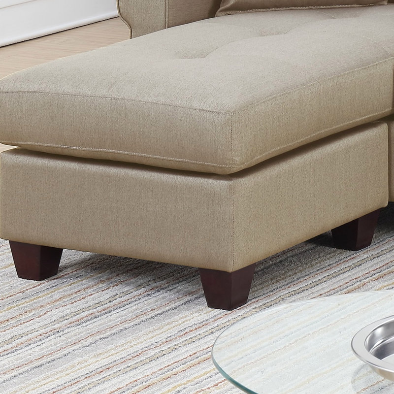 Polyfiber Tufted Cushion Couch Sectional Sofa Chaise Living Room Furniture Reversible Sectionals Chaise (Sectional)