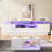 Bhhatu 70" High Gloss 2 Tier TV Stand With LED Light，Storage Cabinet & Open Shelf-1880641996