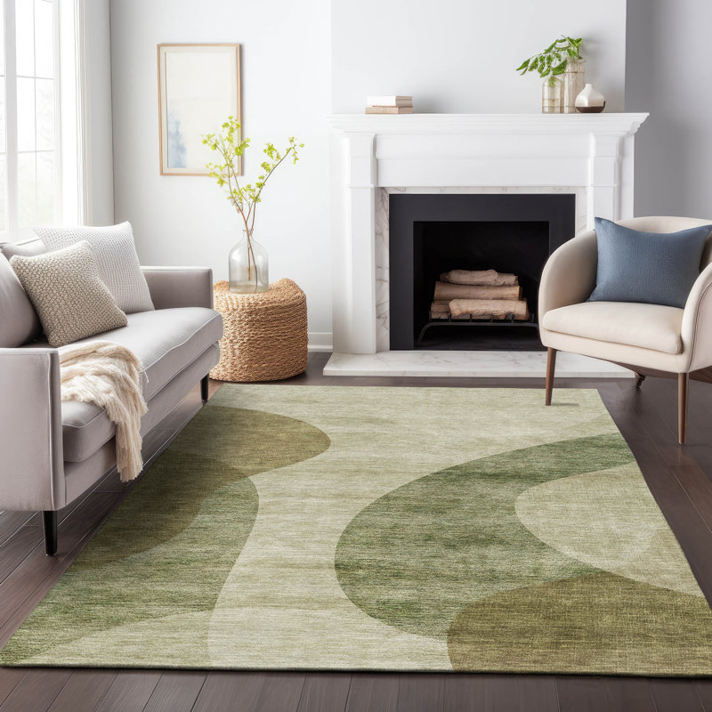 Tapis beige lavable à la machine Premium, Rectangle 9 pi x 12 pi